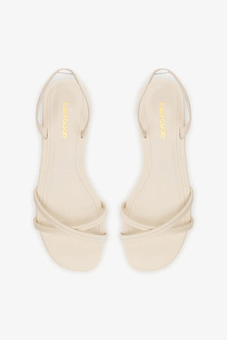 Sandália Flat Annie Couro Off White Flat Sandal Larroudé