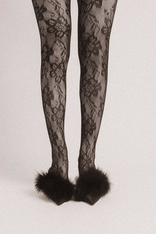 Scarpin Plume Cetim Preto Pump Larroudé