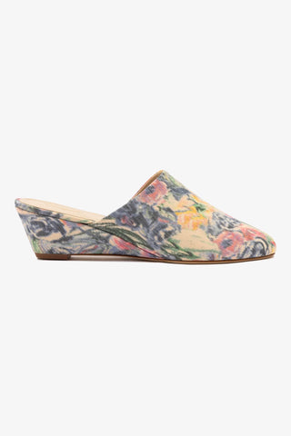 Larroudé x Markarian: Mule Anabela Venice Jacquard Azul Mule Larroudé x Markarian