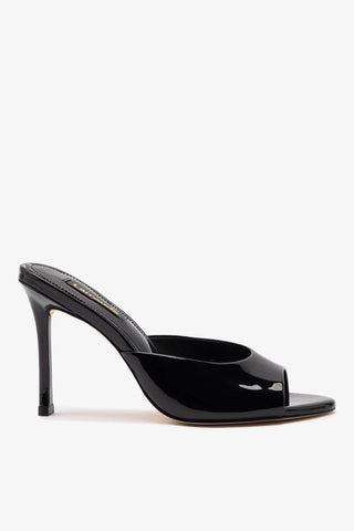 Mule Jasmine Hi Couro Verniz Preto Sandal Larroudé