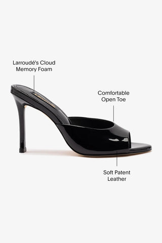 Mule Jasmine Hi Couro Verniz Preto Sandal Larroudé