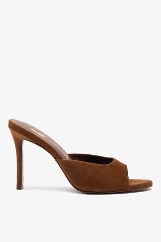 Mule Jasmine Hi Camurça Marrom Sandal Larroudé