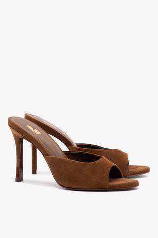 Mule Jasmine Hi Camurça Marrom Sandal Larroudé