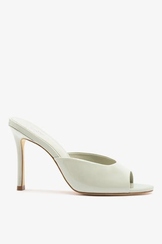 Mule Jasmine Hi Couro Verniz Cinza Mule Larroudé
