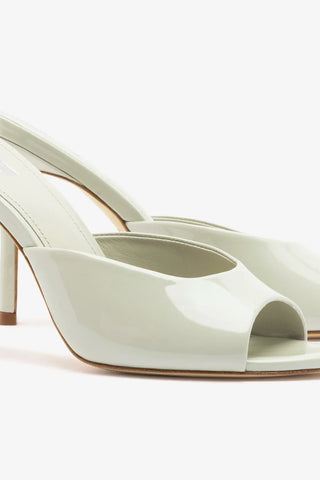 Mule Jasmine Hi Couro Verniz Cinza Mule Larroudé