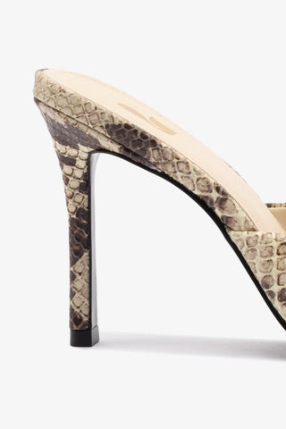 Mule Jasmine Hi Couro Cobra Bege Sandal Larroudé