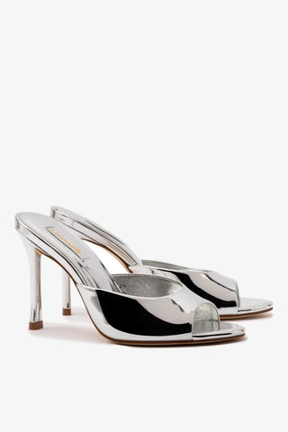 Mule Jasmine Hi Espelhado Prateado Sandal Larroudé
