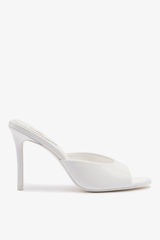 Mule Jasmine Hi Couro Verniz Branco Sandal Larroudé