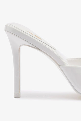 Mule Jasmine Hi Couro Verniz Branco Sandal Larroudé