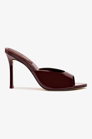 Larroudé x Jonathan Cohen: Mule Couro Verniz Bordô Sandal Larroudé x Jonathan Cohen