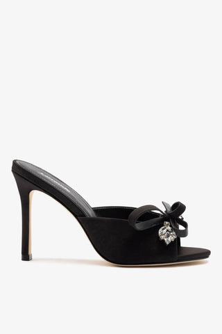 Mule Rosett Cetim Preto Mule Larroudé