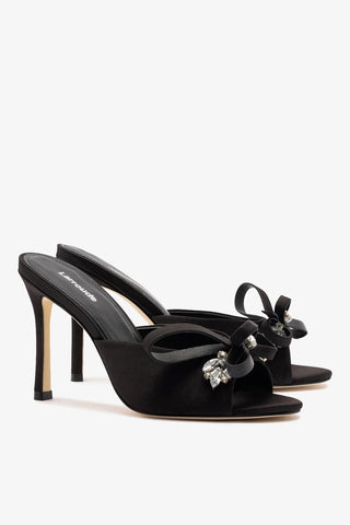 Mule Rosett Cetim Preto Mule Larroudé
