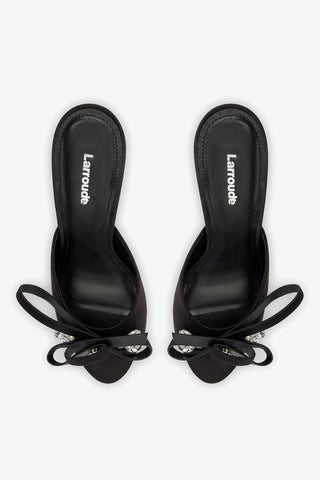 Mule Rosett Cetim Preto Mule Larroudé