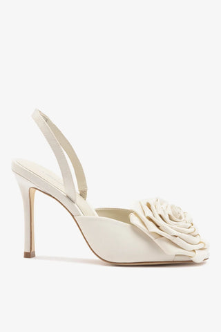 Sandália Scarlet Cetim Branco Sandal Larroudé