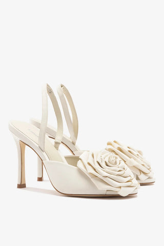 Sandália Scarlet Cetim Branco Sandal Larroudé