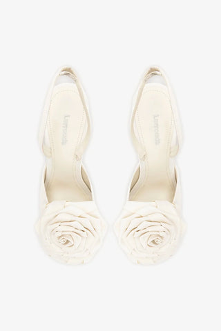 Sandália Scarlet Cetim Branco Sandal Larroudé