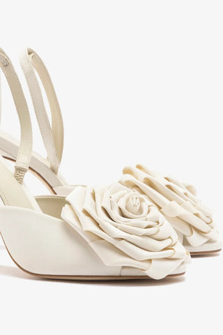 Sandália Scarlet Cetim Branco Sandal Larroudé