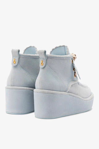 Bota Anabela Chani Camurça Azul Sneaker Larroudé
