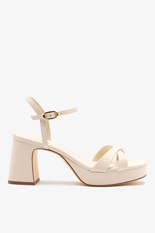 Sandália Plataforma Bianca Low Couro Off White Sandal Larroudé