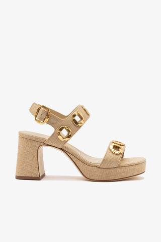 Sandália Milan Dolly Low Ráfia Bege Sandal Larroudé