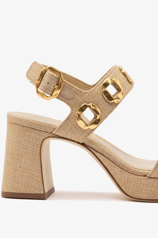 Sandália Milan Dolly Low Ráfia Bege Sandal Larroudé