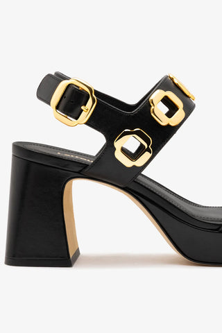 Sandália Milan Dolly Low Couro Preto Sandal Larroudé