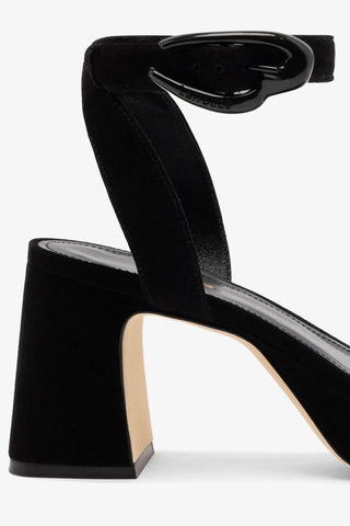 Sandália Dolly Verona Low Camurça Preto Sandal Larroudé