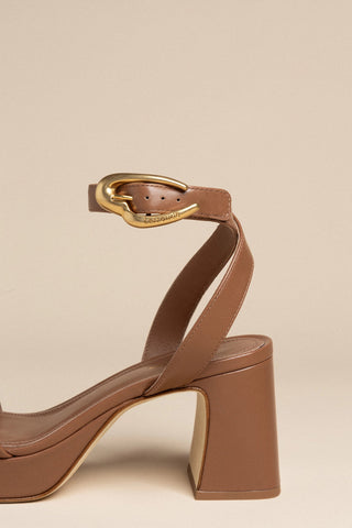 Sandália Dolly Verona Low Couro Caramelo Sandal Larroudé
