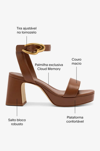 Sandália Dolly Verona Low Couro Caramelo Sandal Larroudé