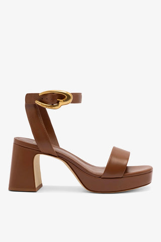 Sandália Dolly Verona Low Couro Caramelo Sandal Larroudé