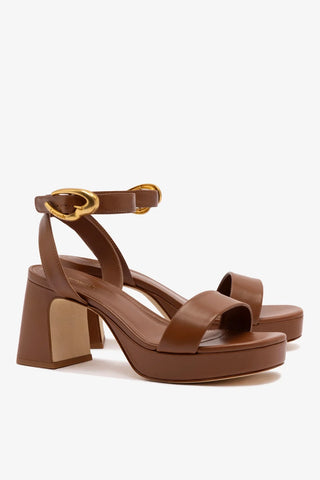 Sandália Dolly Verona Low Couro Caramelo Sandal Larroudé