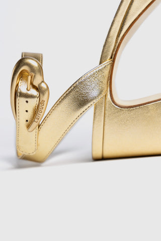 Sandália Dolly Verona Low Couro Dourado Sandal Larroudé