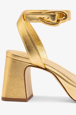 Sandália Dolly Verona Low Couro Dourado Sandal Larroudé