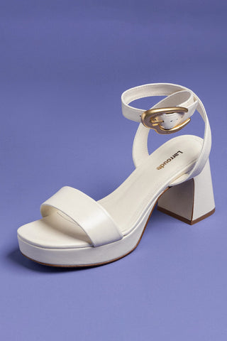 Sandália Dolly Verona Low Couro Off White Sandal Larroudé