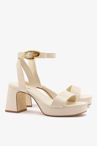 Sandália Dolly Verona Low Couro Off White Sandal Larroudé