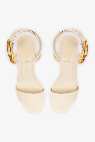 Sandália Dolly Verona Low Couro Off White Sandal Larroudé