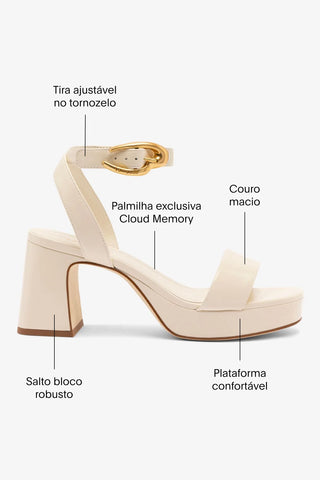 Sandália Dolly Verona Low Couro Off White Sandal Larroudé