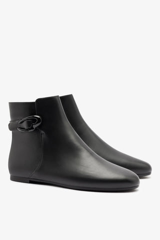 Bota Verona Mini Couro Preto Boot Larroudé