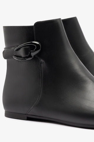 Bota Verona Mini Couro Preto Boot Larroudé