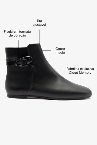 Bota Verona Mini Couro Preto Boot Larroudé