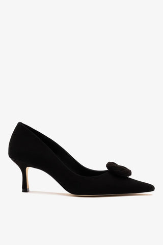 Scarpin Carine Low Camurça Preto Pump Larroudé
