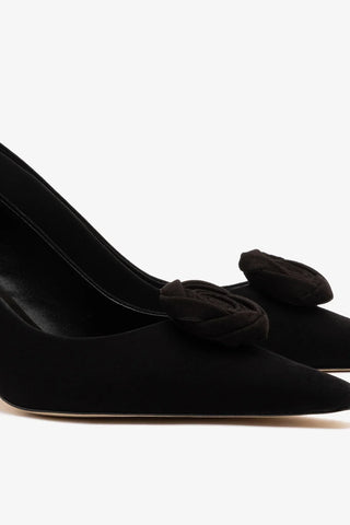 Scarpin Carine Low Camurça Preto Pump Larroudé