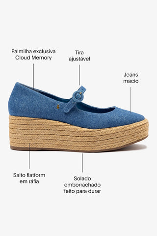 Flatform Blair Jeans Azul Pump Larroudé