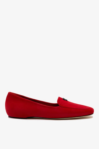 Larroudé x CPPXO: Mocassim Camurça Vermelho Loafer Larroudé x CPPXO