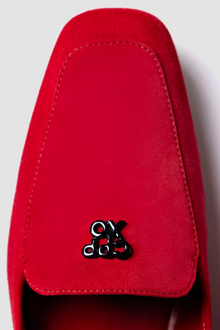 Larroudé x CPPXO: Mocassim Camurça Vermelho Loafer Larroudé x CPPXO