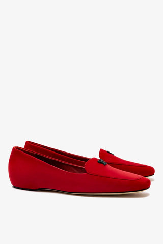 Larroudé x CPPXO: Mocassim Camurça Vermelho Loafer Larroudé x CPPXO