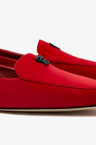 Larroudé x CPPXO: Mocassim Camurça Vermelho Loafer Larroudé x CPPXO
