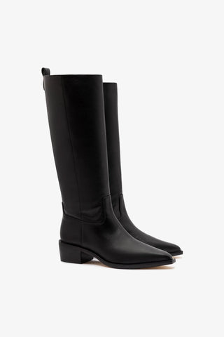 Bota Florencia Couro Preto Boot Larroudé