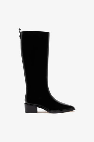 Bota Florencia Couro Preto Boot Larroudé