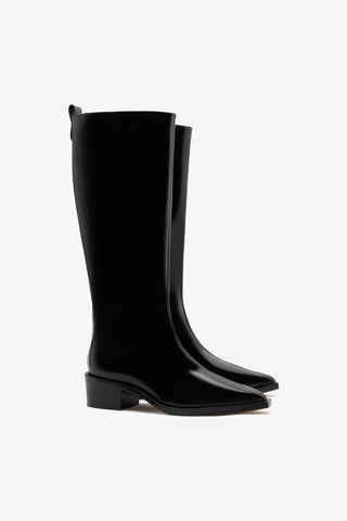 Bota Florencia Couro Preto Boot Larroudé